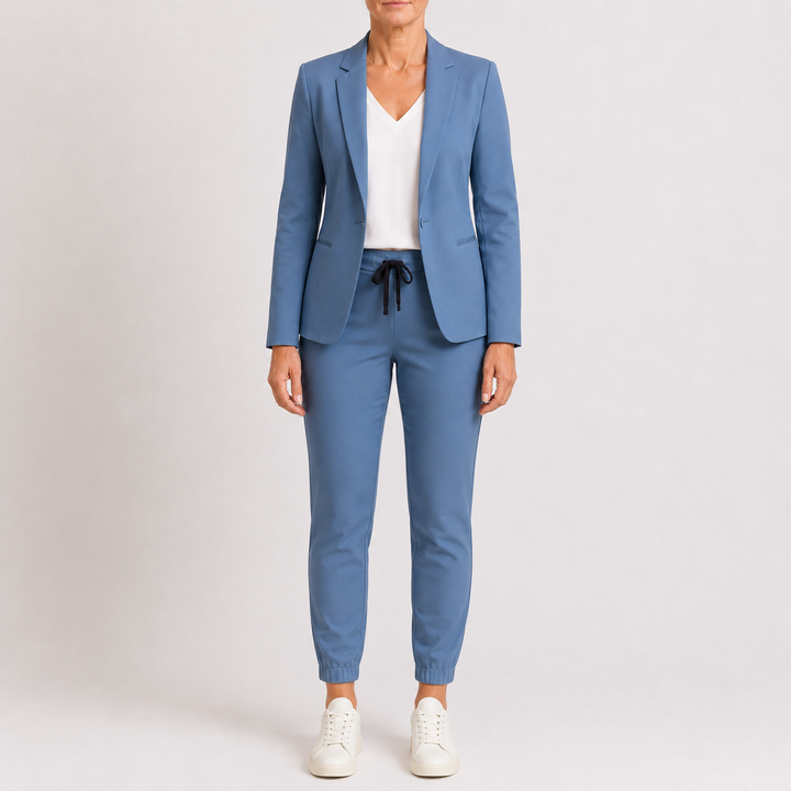 Ensemble Blazer et Pantalon à Cordon pour Femme