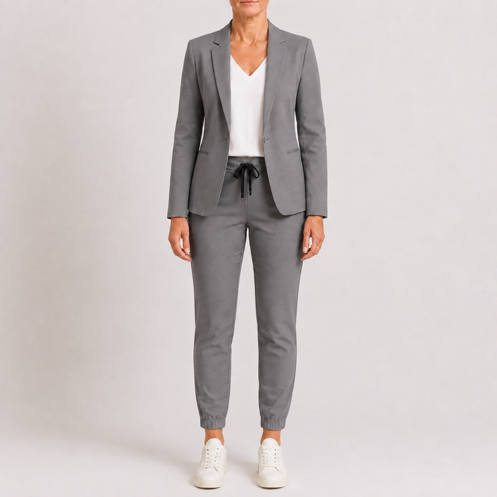 Ensemble Blazer et Pantalon à Cordon pour Femme